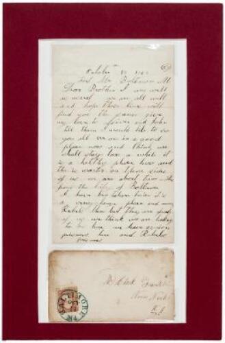 Autograph Letter Signed, from Stephen A. Franklin to his brother Clark Franklin regarding camp life in the Civil War