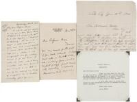 Lot of three letters to Professor Bernard Moses, relating to his service as U.S. Commissioner in the Philippines