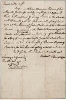 Autograph Document signed by William Thompson as Justice of Cumberland County, Pennsylvania