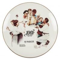 PARKER: Norman Rockwell 100th Anniversary 1888-1988 Porcelain Collector's Plate: Three Vignettes