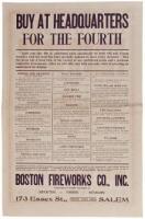 Fourth of July Fireworks - Massachusetts broadside