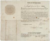 Document Signed as Governor of New Hampshire