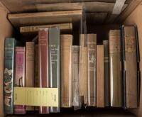 Shelf of literature, over 15 volumes