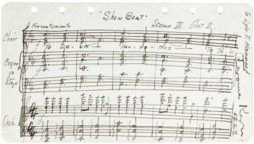 Autograph Musical Quotation, signed, from "Show Boat"
