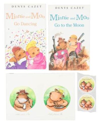 Original watercolor art for Minnie and Moo stickers