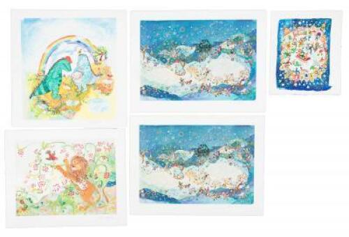 An orignal watercolor and four giclee prints by Elisa Kleven