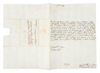 Autograph letter from the future Pope Gregory XVI, signed as B. Mauro Cappellari