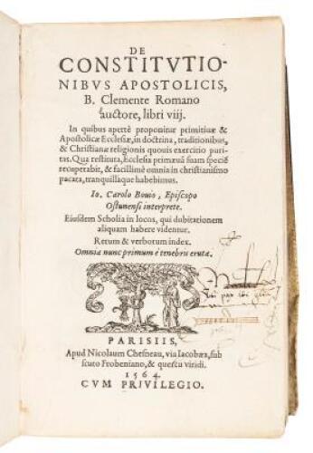 De constitutionibus apostolicis b. Clemente Romano auctore libri viij