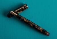 CONKLIN: Endura Symetric Fountain Pen, Black and Bronze Celluloid, Large Endura Nib