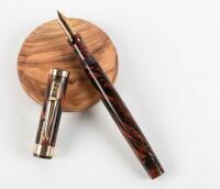 SWAN: No. 44 Eternal Fountain Pen, Mottled Red and Black Hard Rubber, Large Size