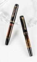 MONTBLANC: Lot of Two Black Piston-Filler Fountain Pens