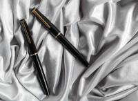 MONTBLANC: No. 34 Black Resin Fountain Pens: Lot of Two