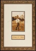 Framed sepia photograph, plus autograph of Jerome D. Travers