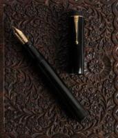 PARKER: "Black Giant" Lucky Curve Fountain Pen, Long Model