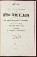 Discurso Pronunciado por el Escmo. Sr. Presidente de los Estados-Unidos Mexicanos, en la Apertura de las Sesiones Ordinarias del Congreso General, El dia 1a de Enero de 1852, y Contestacion de Sr. Peesidente[sic] de la Camara de Diputados