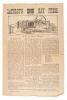 Broadside advertisement for "Lathrop's Iron Hay Press. (Patented 1880)"