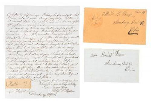 1856 Yuba California three page letter with paper strip that once carried gold