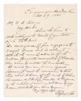 Handwritten letter from Fitzhugh Lee to W.D. Hill