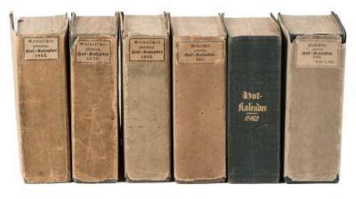 Gothaischer Genealogischer Hofkalender [Hof-Kalendar] nebst diplomatisch-statistischem Jahrbuche 1852 (x2), 1854, 1861, 1862, 1864