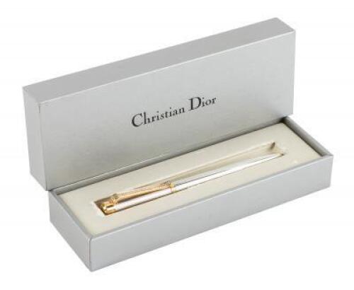 CHRISTIAN DIOR: Rhodium-Plated Ballpoint Pen, Diamond Clip