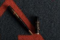 DUNHILL-NAMIKI: No. 6 Dragon-Crested Kabuto [Samurai Helmet] Maki-e and Raden Fountain Pen, Vest Form, with Original Box