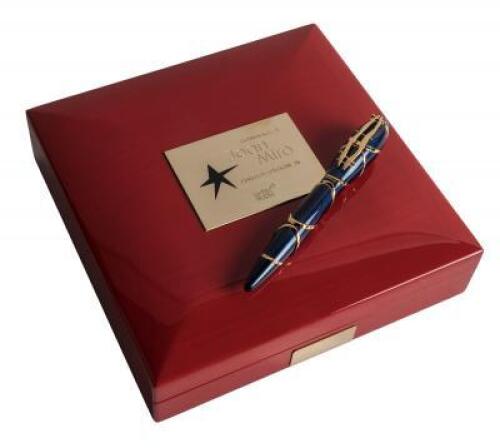 MONTBLANC: Joan Miró 18K Gold and Blue Lacquer Limited Edition Fountain Pen