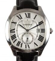 CARTIER: Drive de Cartier Stainless Steel Automatic Wristwatch, Silvered Guilloche Dial