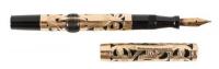 CONKLIN: No. 2 Crescent-Filler Fountain Pen, Gold-Filled Three-Leaf Filigree Overlay, Original Box