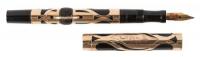 CONKLIN: No. 2 Crescent-Filler Fountain Pen, Gold-Filled Three-Leaf Filigree, Original Box