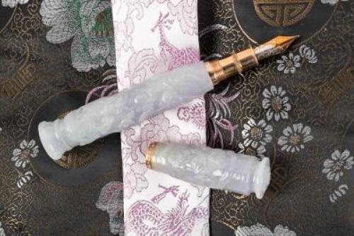 LOIMINCHAY: Forbidden City High Grade Purple Jade and 18K Gold Limited Edition Fountain Pen