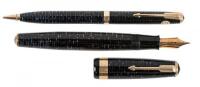 PARKER: Vacumatic Maxima Blue Stripe Fountain Pen and Propelling Pencil