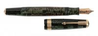 PARKER: Vacumatic Maxima Fountain Pen, Emerald Green Stripe, Gold-Filled Band