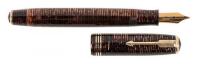 PARKER: Oversized Vacumatic Fountain Pen, Burgundy Stripe, Stub Nib