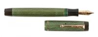 PARKER: Duofold Senior Fountain Pen, Green and Black Herringbone, UK