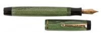 PARKER: Duofold Senior Fountain Pen, Green and Black Herringbone, UK