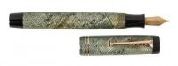 PARKER: Duofold Senior Fountain Pen, Silver-Grey and Green Lizard, UK