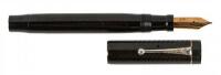 PARKER: No. 28 1/2 Jack Knife Safety Fountain Pen, Chased Black Hard Rubber, Huge No. 8 Nib