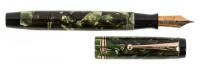 PARKER: Duofold Senior Fountain Pen, Emerald Green Pearl, Unusual Cap Band Configuration