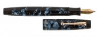 PARKER: Duofold Senior Fountain Pen, Blue Pearl and Black, UK, Oblique Nib