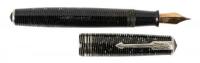 WILLIAMSON: Junior-Size Button-Filler Grey Stripe Fountain Pen, Vacumatic Style