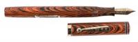 WATERMAN: No. 7 Red Ripple Lever-Filler Fountain Pen, Purple Cap Band