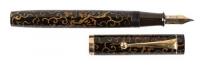 [JAPANESE]: Urushi Fountain Pen, Hand-Painted Phoenix Design, Pre-War Gold Nib