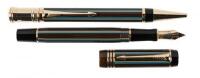 PARKER: Duofold Centennial Chocolate Pinstripe Fountain Pen and Ballpoint Pair