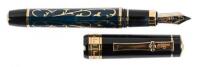 MICHEL PERCHIN: MP4 Deep Blue Limited Edition Fountain Pen, Vermeil Trim