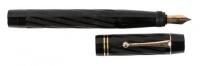 JOHN DUNHILL: "Two-Pen" Double-Nibbed Fountain Pen, Matchstick-Filler, Black Hard Rubber, Large Size, Rare