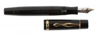 MONTBLANC: No. 126S Meisterstück "Schraffiert" Push-Knob Filler Fountain Pen, Black Hard Rubber, Flex Nib