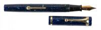 AURORA: Duplex Medium Fountain Pen, Lapis Blue, Lever Filler, Super Flex Nib