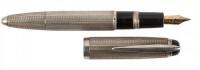 CENTROPEN: Barclay 1304-809 No. 4 Size Silver Fountain Pen, Czech-Made, Alternating Barleycorn and Line Pattern