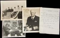 Photograph inscribed & signed by Chester W. Nimitz, and Autograph Letter Signed by him, both to Donald J. Palen