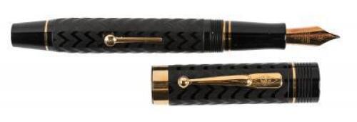 CONWAY STEWART: Churchill Writing Equipment Society Black Hard Rubber Limited Edition Fountain Pen